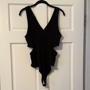 American Eagle Black V-Neck Bodysuit